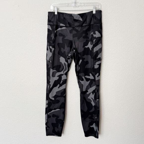 [Athleta] Gray Camo High Rise Contender Powerlift 7/8 Leggings Sz Large Tall LT - Picture 2 of 11